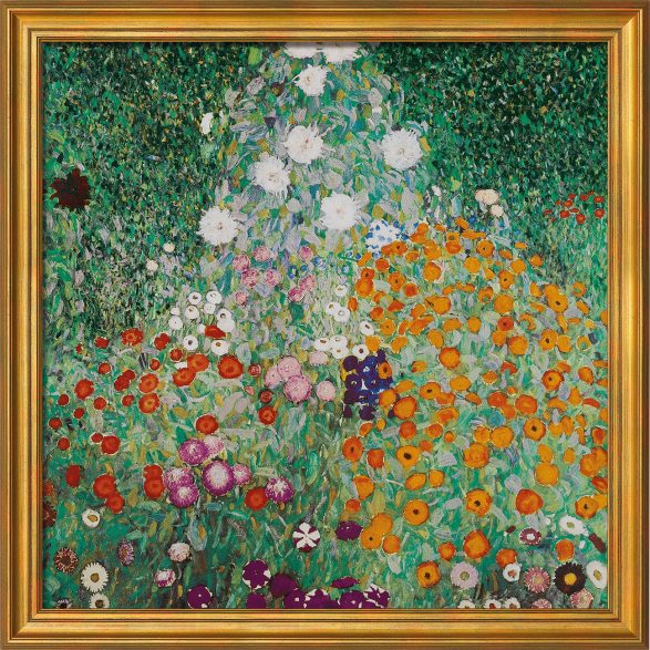 Reproduktion des Bildes "Der Blumengarten" von Gustav Klimt