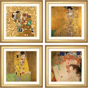 Gustav Klimt 4 Bilder Set, Reproduktionen